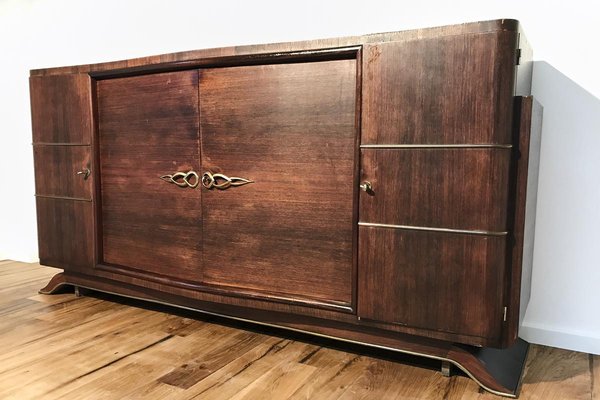 Art Deco Sideboard with Rosewood Veneer and Brass Strips, Paris, 1920s-VMP-1061479