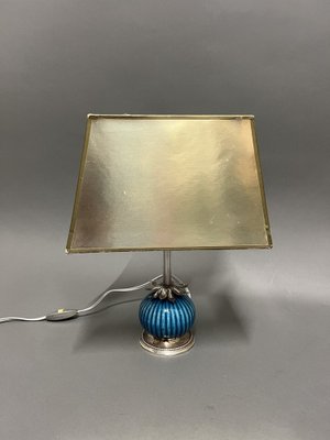 Art Deco Silver and Ceramic Table Lamp-EK-1795506