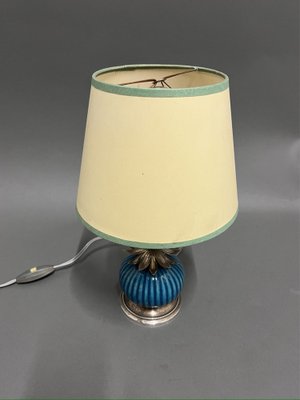 Art Deco Silver and Ceramic Table Lamp-EK-1795506