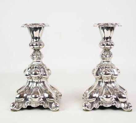 Art Deco Silver Candlesticks, 1930, Set of 2-UY-1369657