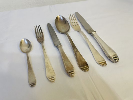 Art Deco Silver Cutlery, 1920s, Set of 36-RZY-1751975