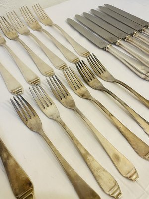 Art Deco Silver Cutlery, 1920s, Set of 36-RZY-1751975