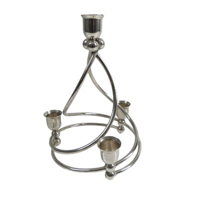 Art Deco Silver Plated Candleholder, 1920s-RCH-1716518