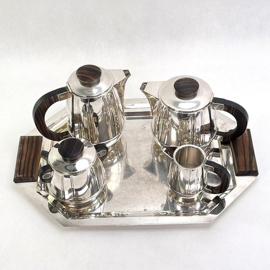 Art Deco Silver-Plated Coffee Service, 1920s, Set of 5