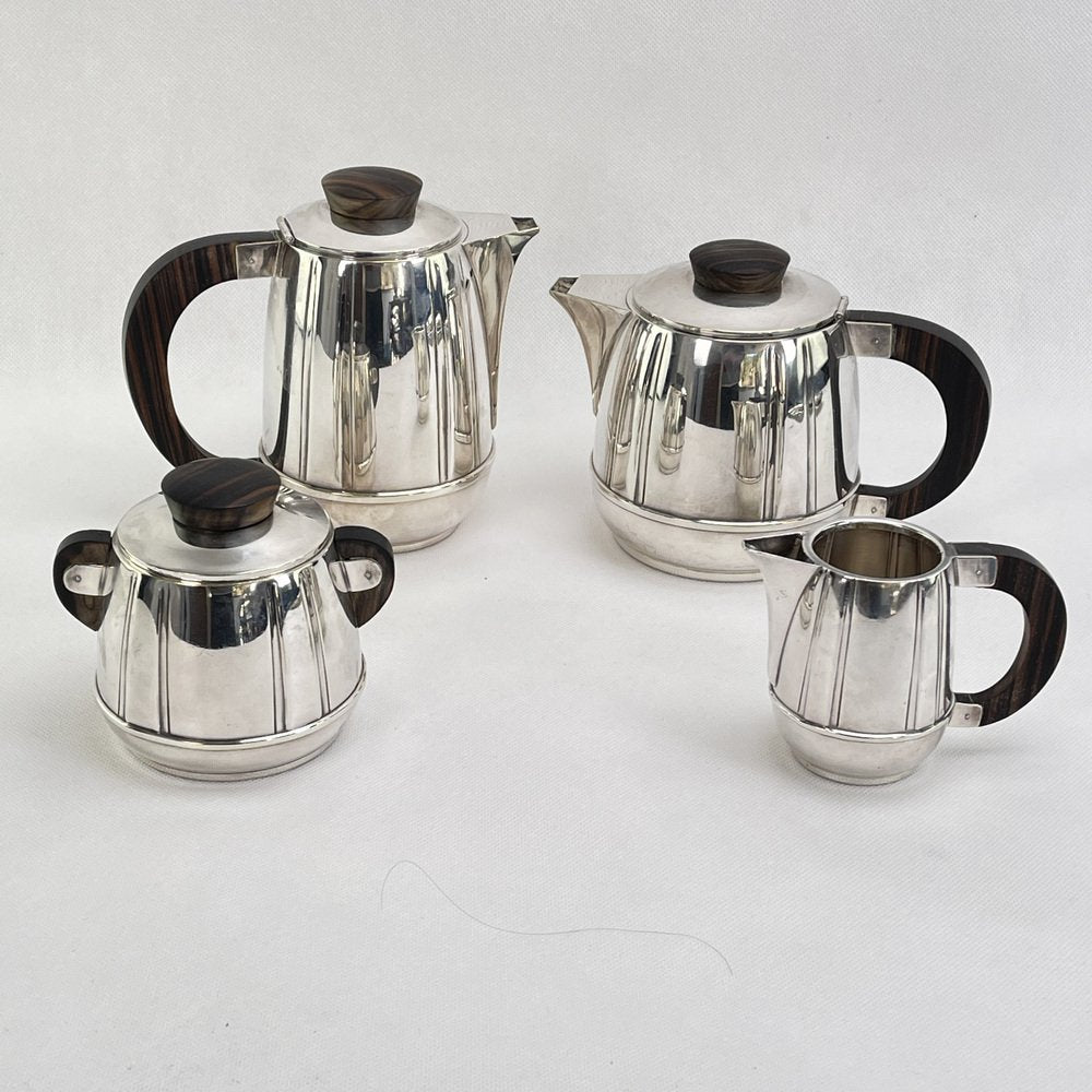 Art Deco Silver-Plated Coffee Service, 1920s, Set of 5