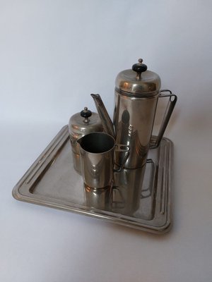 Art Deco Silver-Plated Coffee Service, 1930s, Set of 4-AIF-1780589