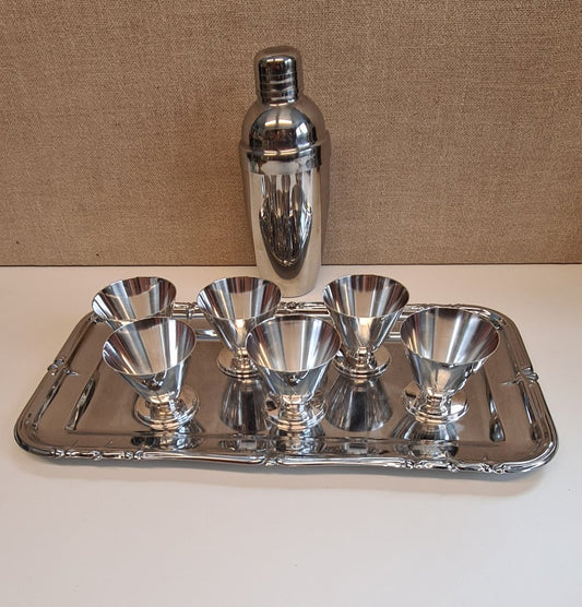 Art Deco Silver-Plated Glasses, Set of 6