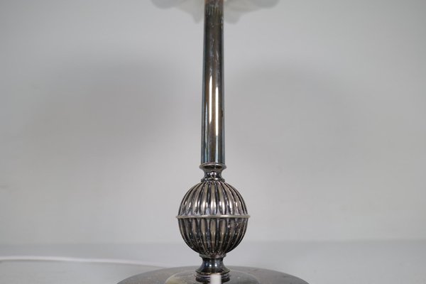 Art Deco Silver-Plated Table Lamp, Sweden, 1930-UYK-2035208