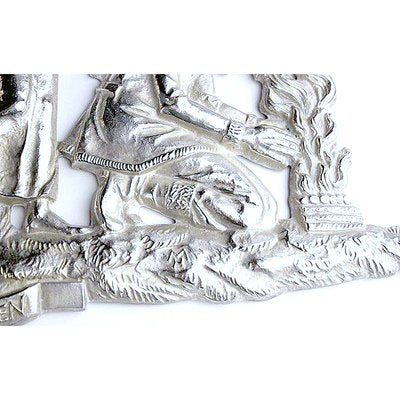 Art Deco Silvered Bronze Wall Sculpture-GUT-2023461