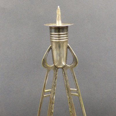 Art Deco Silvered Candleholder, 1930s -1940s-WK-1409571