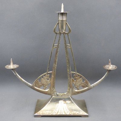 Art Deco Silvered Candleholder, 1930s -1940s-WK-1409571