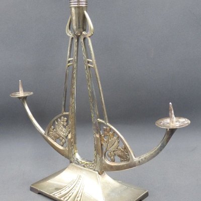 Art Deco Silvered Candleholder, 1930s -1940s-WK-1409571