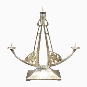 Art Deco Silvered Candleholder, 1930s -1940s-WK-1409571