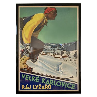 Art Deco Ski Resort Advertising Poster, 1930s-TZ-669185