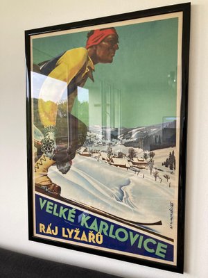 Art Deco Ski Resort Advertising Poster, 1930s-TZ-669185