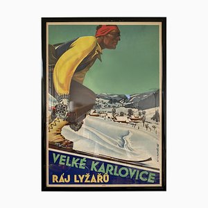 Art Deco Ski Resort Advertising Poster, 1930s-TZ-669185