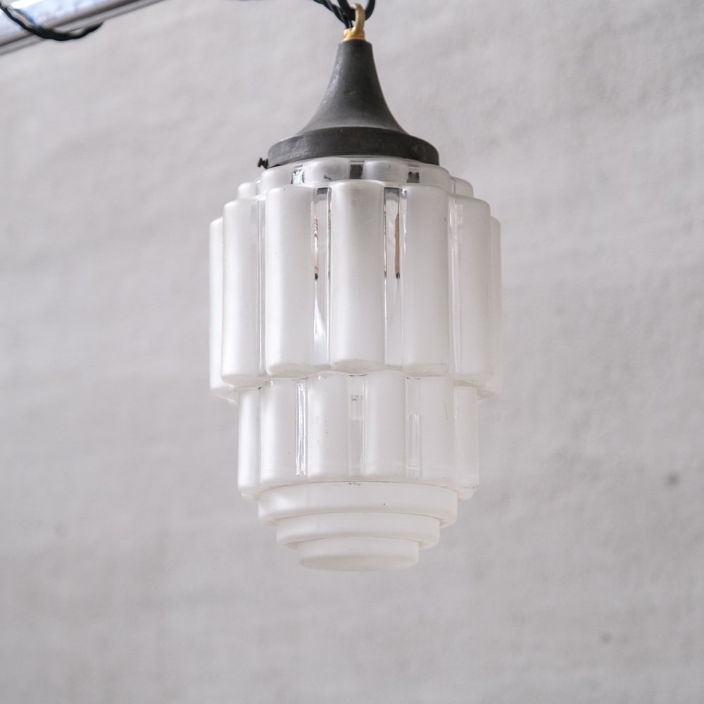 Art Deco Sky Scraper Two Tone Glass Pendant Light