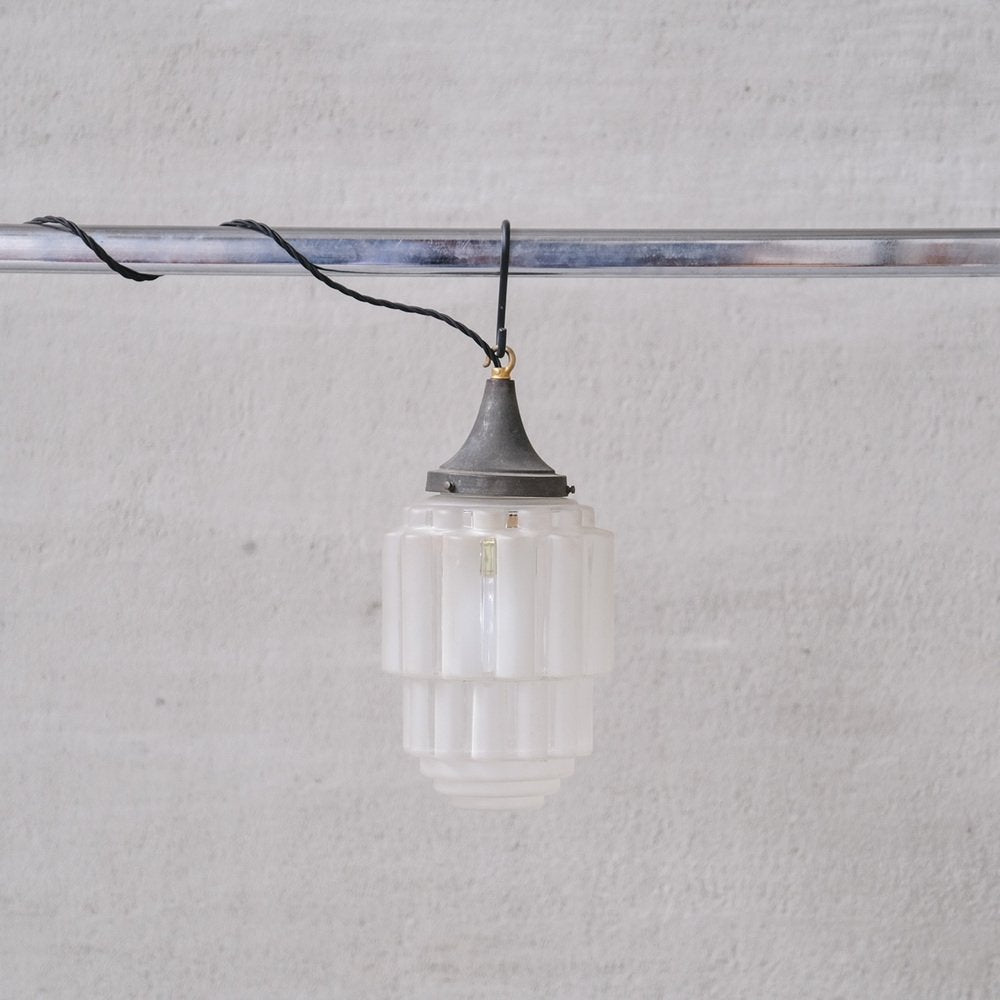 Art Deco Sky Scraper Two Tone Glass Pendant Light