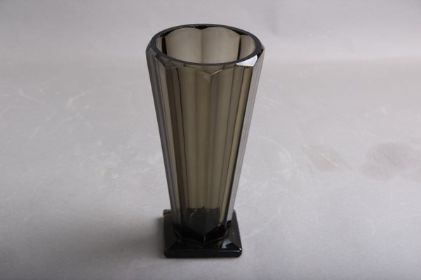 Art Deco Smoked Glass Vase, 1910s-DQ-993921