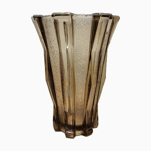 Art Deco Smoked Glass Vase, 1930s-VHW-2043146