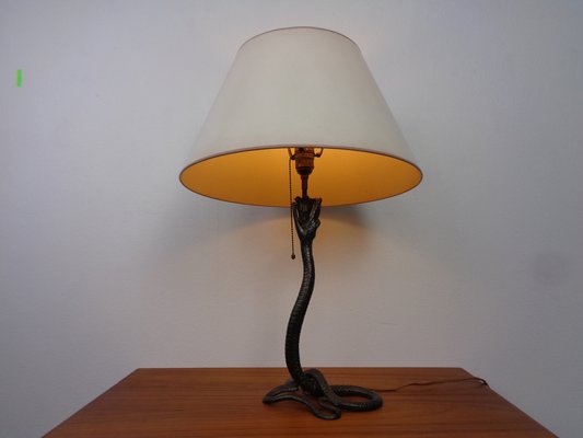 Art Deco Snake Bonze Table Lamp, France, 1920s-RDW-1766111