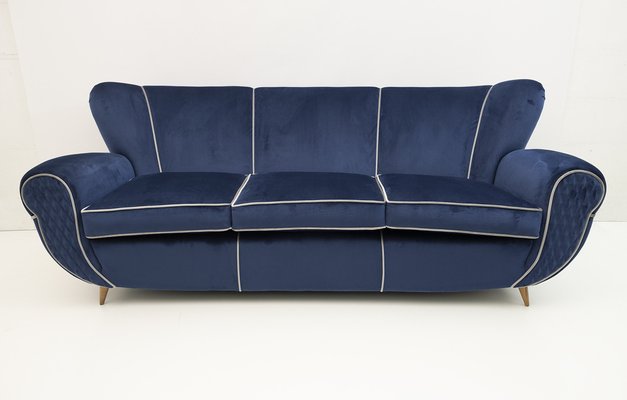 Art Déco Sofa in Velvet by Guglielmo Ulrich, Italy, 1940s-FER-1233654