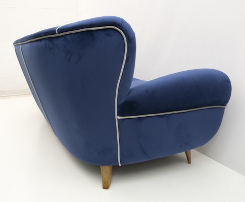 Art Déco Sofa in Velvet by Guglielmo Ulrich, Italy, 1940s-FER-1233654