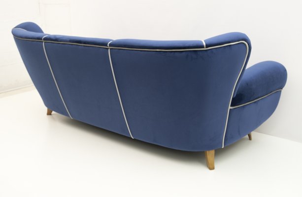 Art Déco Sofa in Velvet by Guglielmo Ulrich, Italy, 1940s-FER-1233654