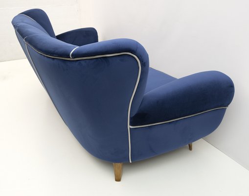 Art Déco Sofa in Velvet by Guglielmo Ulrich, Italy, 1940s-FER-1233654