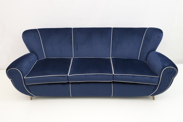 Art Déco Sofa in Velvet by Guglielmo Ulrich, Italy, 1940s-FER-1233654