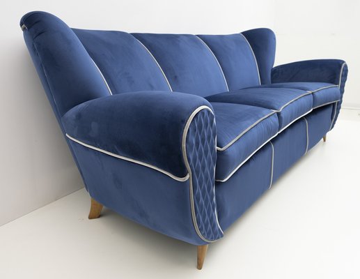 Art Déco Sofa in Velvet by Guglielmo Ulrich, Italy, 1940s-FER-1233654