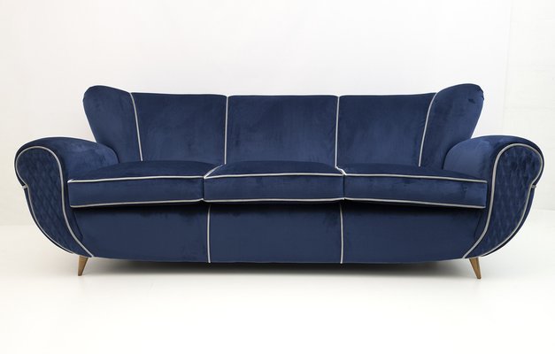 Art Déco Sofa in Velvet by Guglielmo Ulrich, Italy, 1940s-FER-1233654