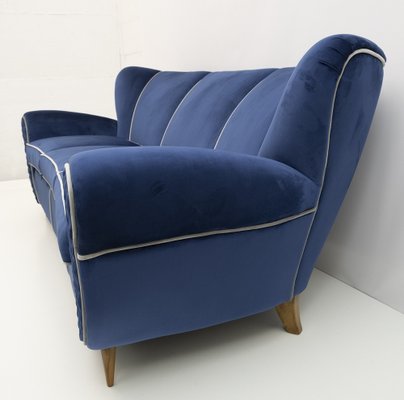 Art Déco Sofa in Velvet by Guglielmo Ulrich, Italy, 1940s-FER-1233654