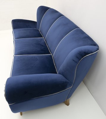 Art Déco Sofa in Velvet by Guglielmo Ulrich, Italy, 1940s-FER-1233654