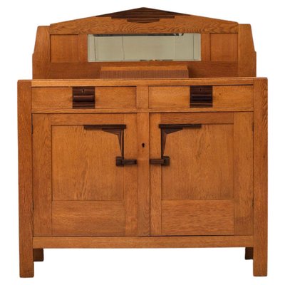 Art Deco Solid Oak and Coromandel Bar Cabinet, 1930s-ITV-1299169