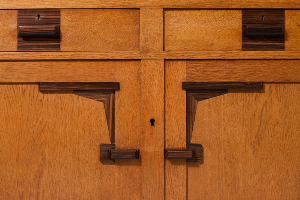 Art Deco Solid Oak and Coromandel Bar Cabinet, 1930s-ITV-1299169