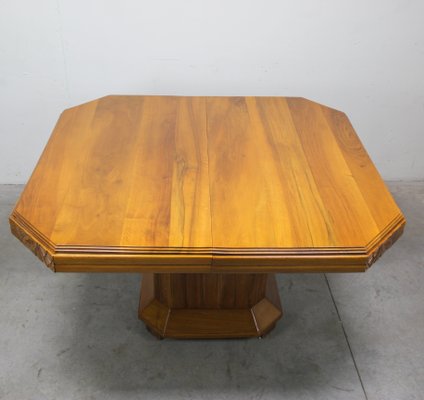 Art Deco Solid Walnut Extendable Dining Table, 1920s-NE-780851