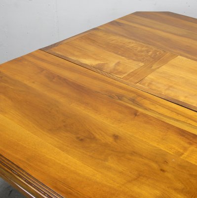 Art Deco Solid Walnut Extendable Dining Table, 1920s-NE-780851