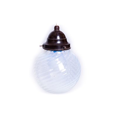 Art Deco Sphere Ceiling Lamp, Poland, 1930s-FSD-1107247