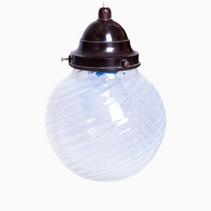 Art Deco Sphere Ceiling Lamp, Poland, 1930s-FSD-1107247