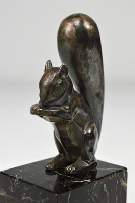 Art Deco Squirrel Bookends in Silvered Bronze by Marcel Guillemard, 1920s, Set of 2-XNH-1762458