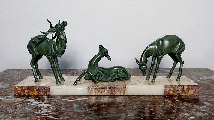 Art Deco Stag & Deer, 20th-Century-RVK-1123560