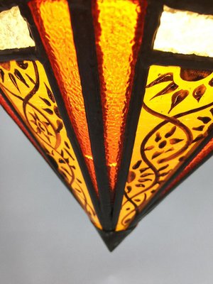 Art Deco Stained Glass Ceiling Lamp-UCH-1224652