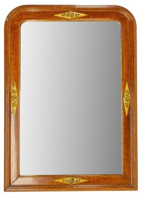 Art Deco Stucco Mirror in Wood Imitation, France, 1930s-RIU-1320881