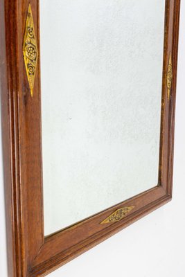 Art Deco Stucco Mirror in Wood Imitation, France, 1930s-RIU-1320881