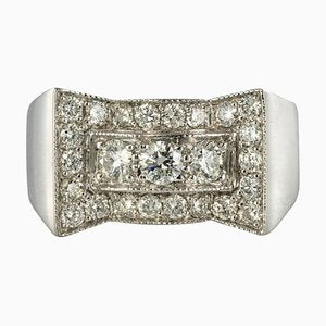 Art Deco Style 0.87 Carat 18 Karat White Gold Ring-OLU-896164