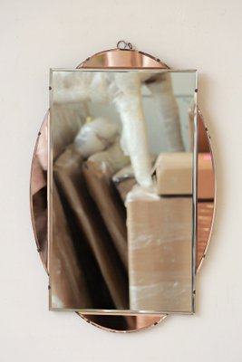 Art Deco Style Bicolor Beveled Mirror, 1950s-YRI-1805286