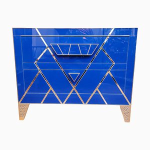 Art Deco Style Blue Glass Commode-NUC-1797184