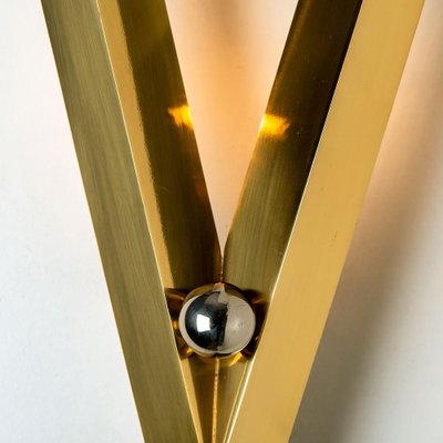 Art Deco Style Brass and Chrome Wall Sconce, 1980s-VDW-1396055