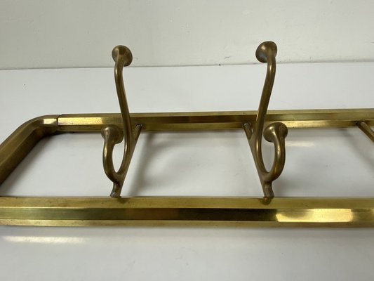 Art Deco Style Brass Coat Rack With Foldable Hooks, Austria, 1940s-WZZ-1274045